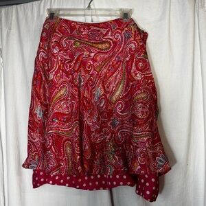 NWT Jones New York Signature size 16 silk pink paisley polka dot Y2K 2000s skirt